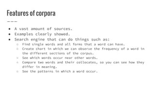 Features of corpora | PDF