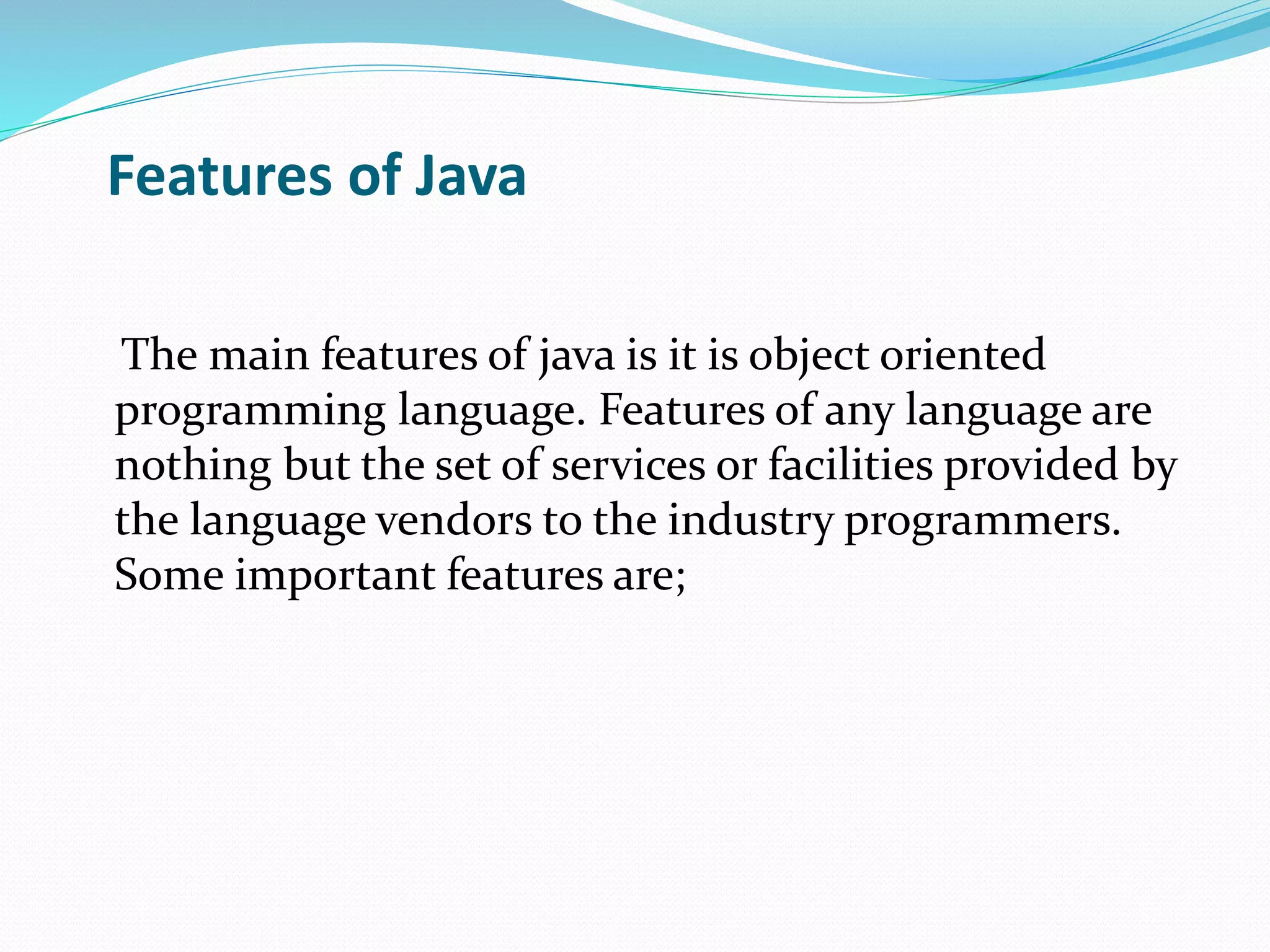 Features of java | PPT