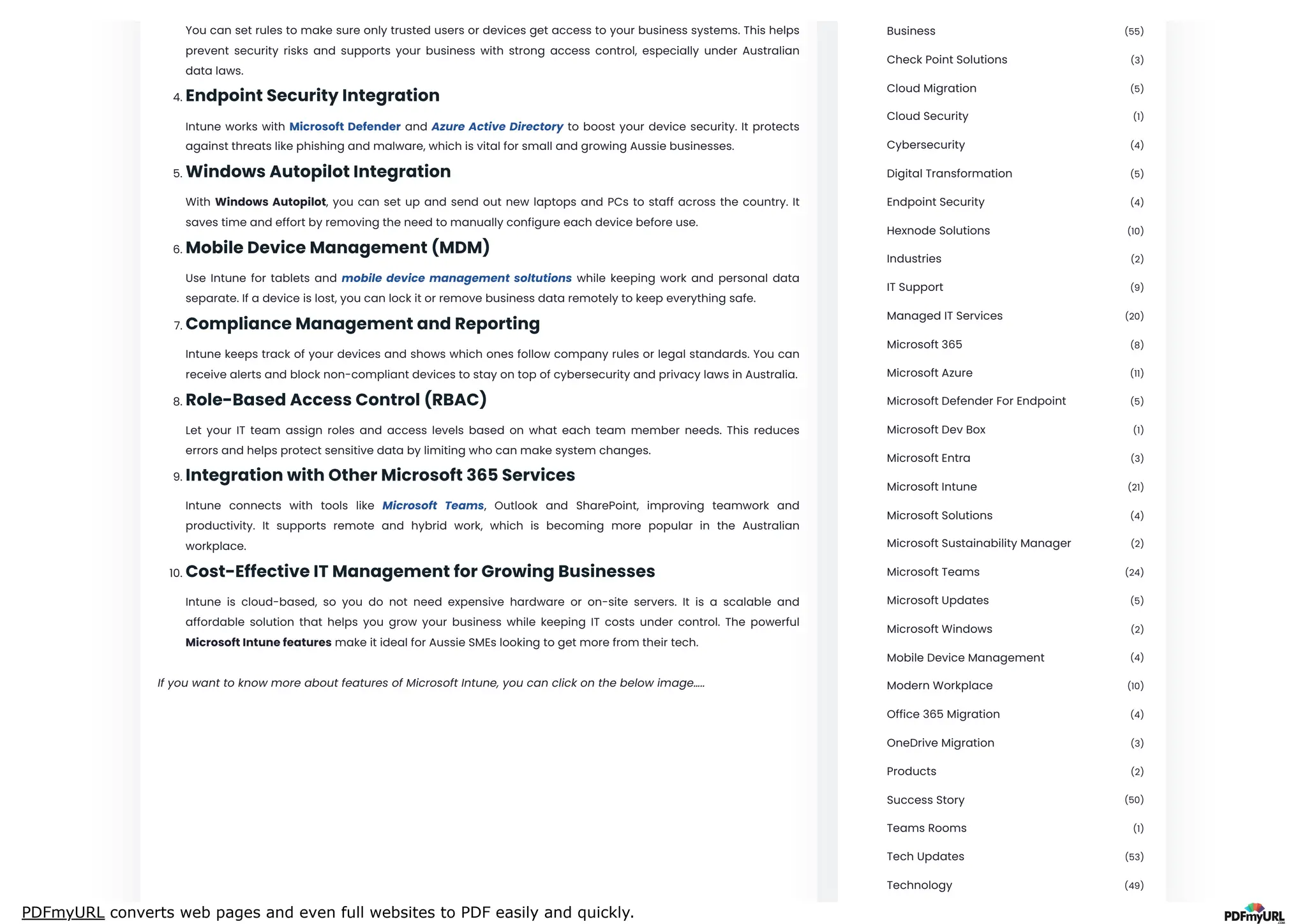 Intune Guide.pdf Understanding the Features of Microsoft Intune with TECHOM Systems | PDF