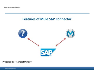 www.sanjeetpandey.com
www.sanjeetpandey.com
Prepared by – Sanjeet Pandey
Features of Mule SAP Connector
 