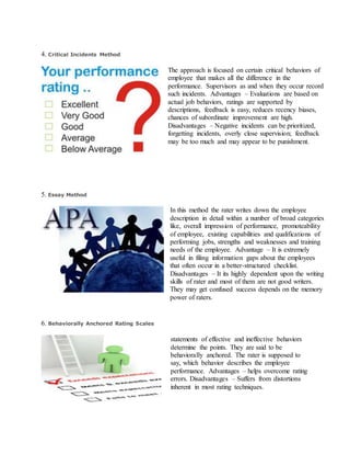Features of performance appraisal