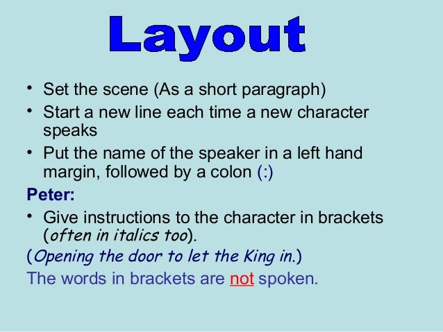 Features of playscripts
