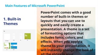 Features of powerpoint in presentation in Information Tech ology | PPTX ...