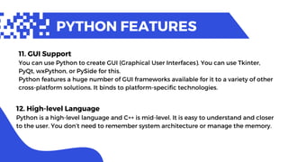 Features of Python.pdf | Programming Languages | Computing