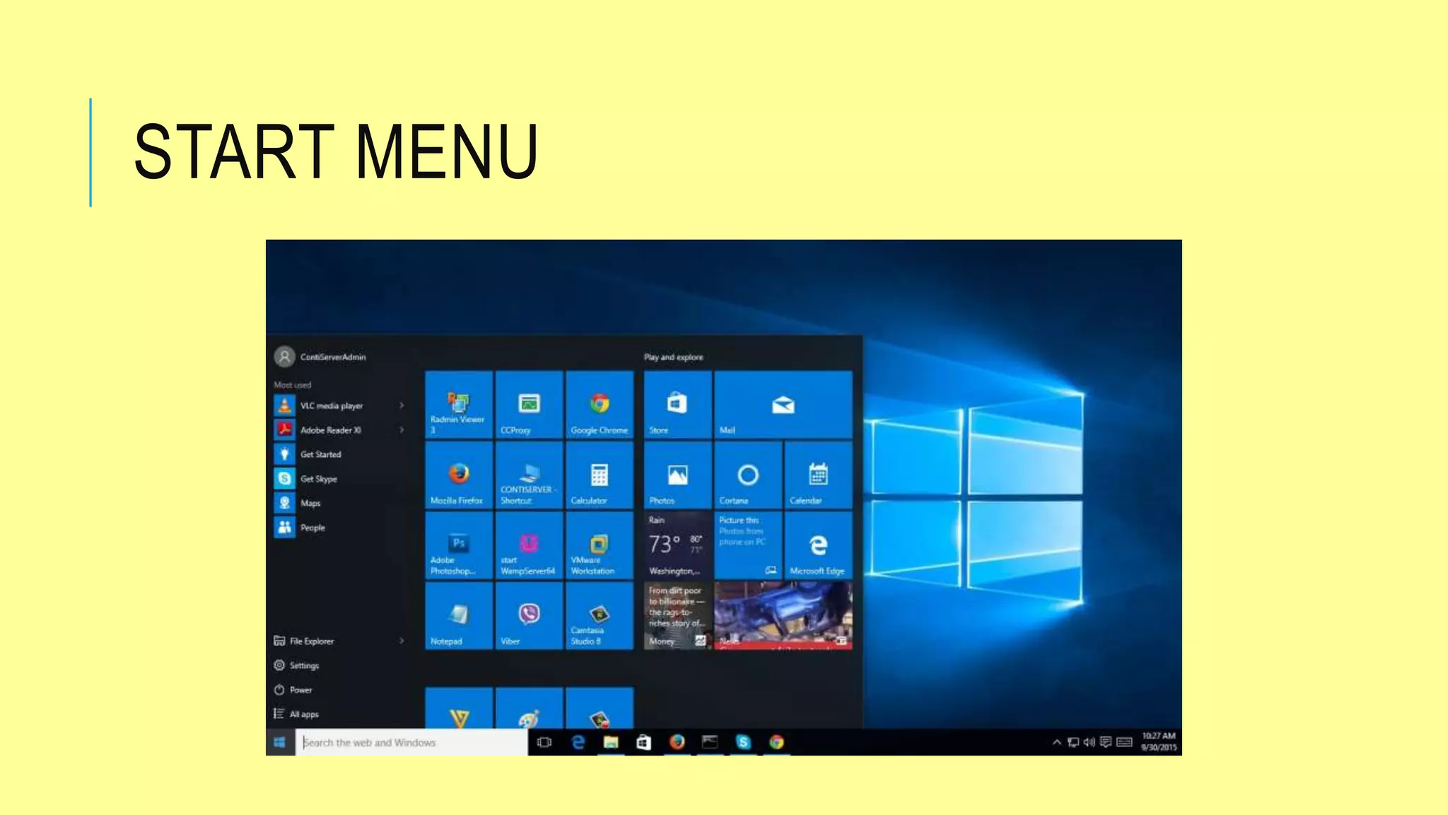 START MENU