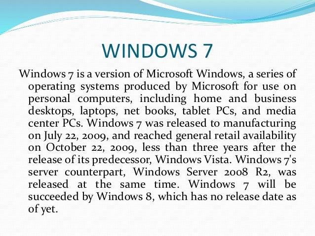 Features of windows operating system