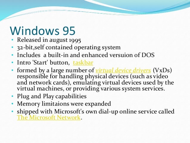 Features of windows operating system