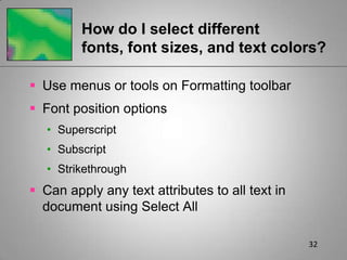 Formatting Features of Writer | PPTX