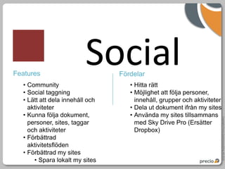 Copyright Precio Systemutveckling AB 2010
Social
 