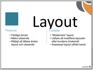Copyright Precio Systemutveckling AB 2010
Layout
 
