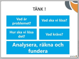 Copyright Precio Systemutveckling AB 2010
TÄNK !
 