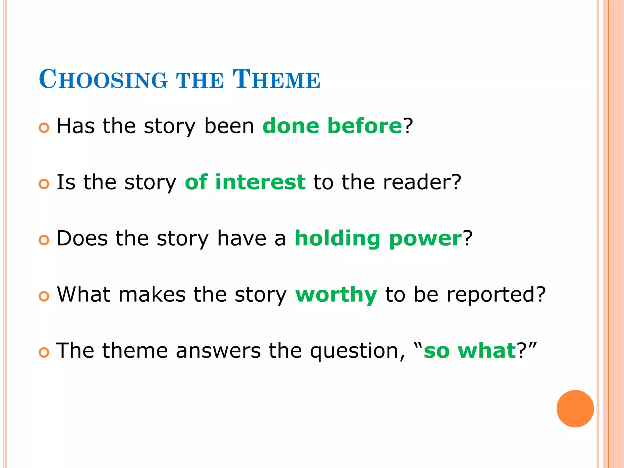 Feature Writing Basics | PPTX