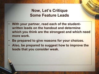 Feature writing | PPT