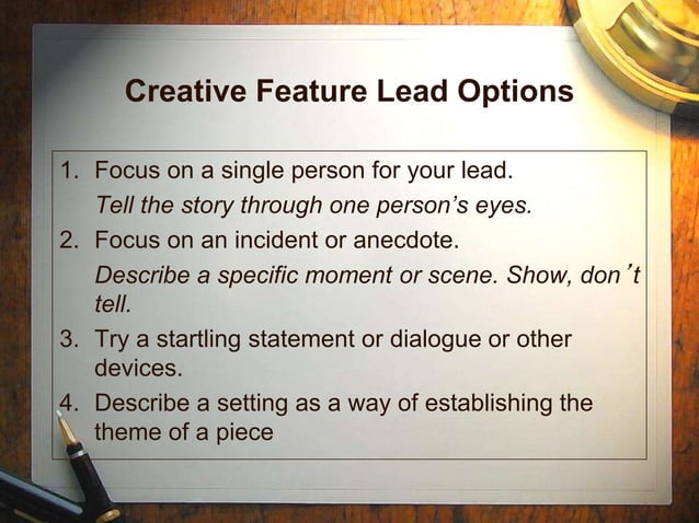 Feature writing | PPT