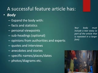 Feature writing................................... | PPTX