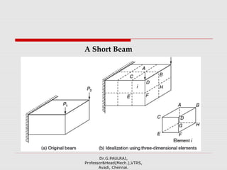A Short Beam
Dr.G.PAULRAJ,
Professor&Head(Mech.),VTRS,
Avadi, Chennai.
 