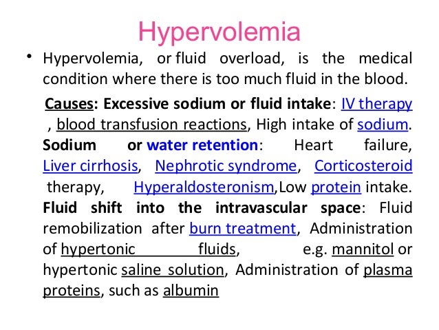 Fluid and electrolyte balance