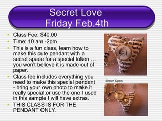 Secret Love  Friday Feb.4th ,[object Object],[object Object],[object Object],[object Object],[object Object],Shown Open 