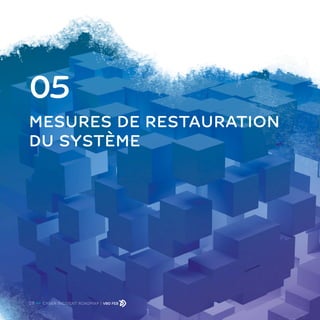 MESURES DE RESTAURATION
DU SYSTÈME
05
28 CYBER INCIDENT ROADMAP |
 