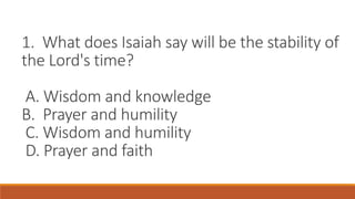 Bible Quiz on Isaiah and Galatians | PPT