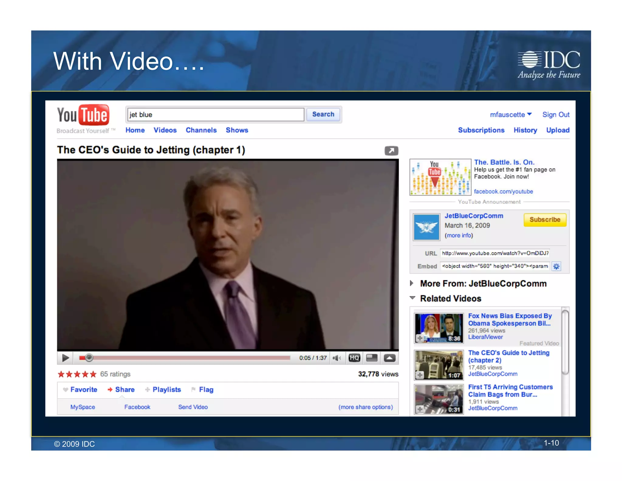 With Video….




© 2009 IDC     1-10
 