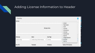 Adding License Information to Header
 