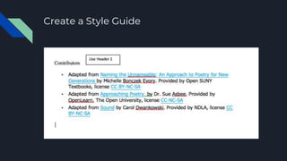 Create a Style Guide
 