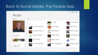 Back to Social Media: The People App
 