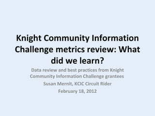 Feb 18  what we learned kcic 