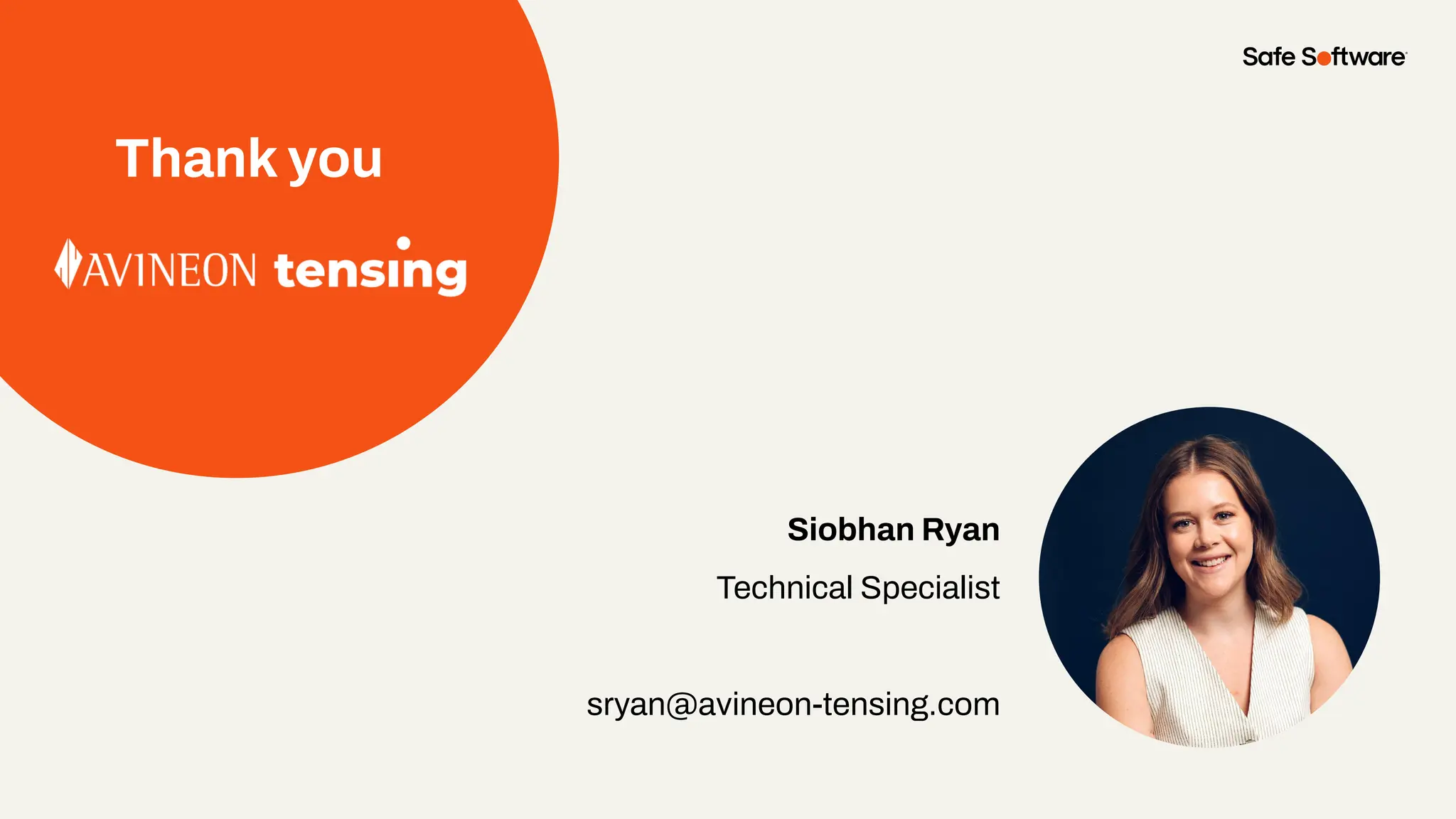 Siobhan Ryan
Technical Specialist
sryan@avineon-tensing.com
Thank you
 