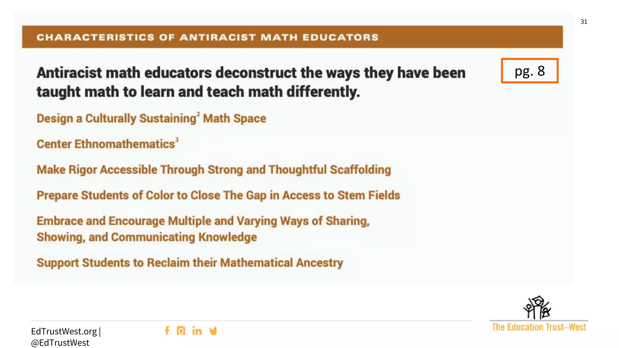 31
EdTrustWest.org |
@EdTrustWest
pg. 8
 