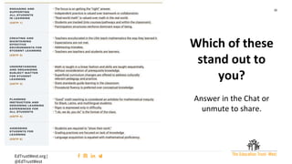 30
EdTrustWest.org |
@EdTrustWest
Which of these
stand out to
you?
Answer in the Chat or
unmute to share.​
 