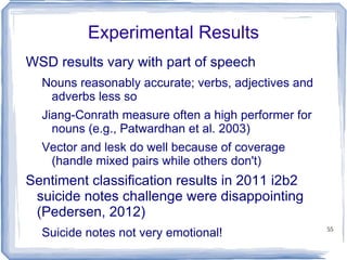 p(concept) = tf + if / N Depth shows specificity but not frequency 