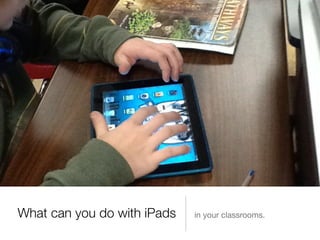 What can you do with iPads   in your classrooms.
 
