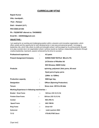 Rajesh Kumar Curriculum vitae | PDF