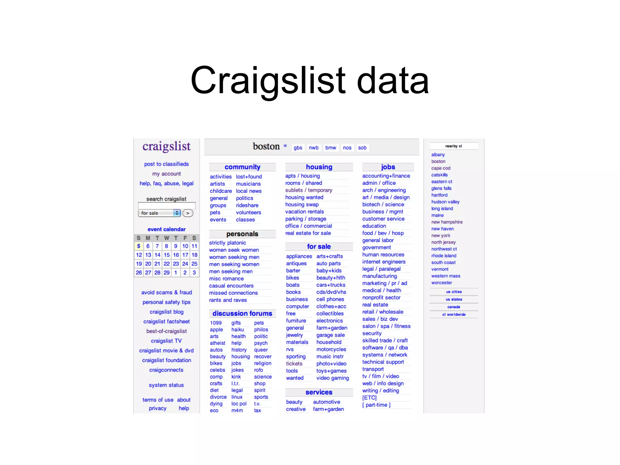 Craigslist data