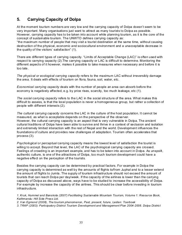 ️ Types of carrying capacity in tourism. What are the 4 types of