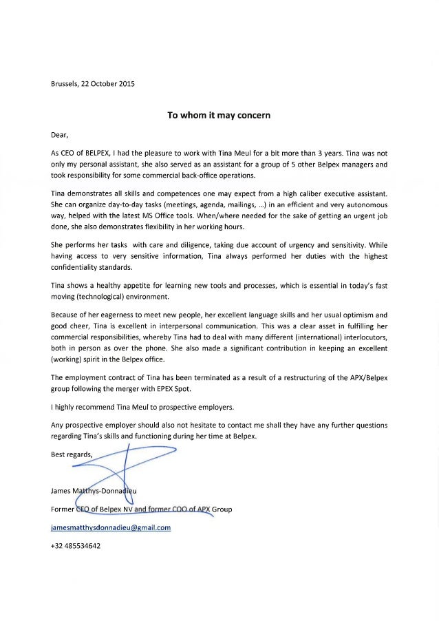 Aanbevelingsbrief James