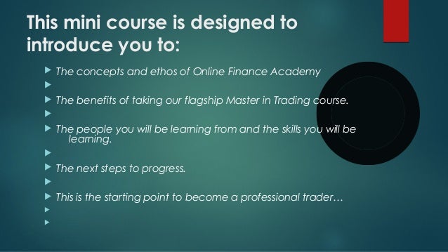 Trading strategies syllabus