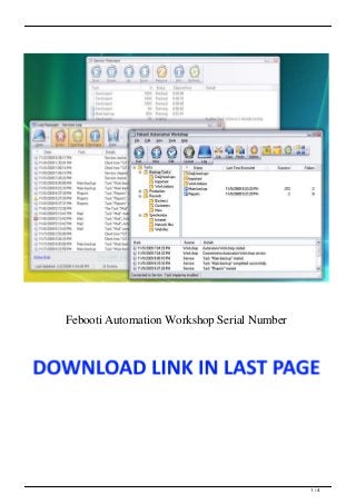 Febooti Automation Workshop Serial Number
1 / 4
 