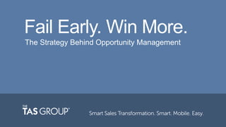 Fail Early. Win More.
The Strategy Behind Opportunity Management
 
