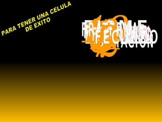PARA TENER UNA CELULA  DE EXITO 1  FIDELIDAD 2  FORMACION 3  FE 4  FIRMAMENTO 6  FERVIENTE 7  FACILITADOR 8  FUNCIONAL 10  FIRME 11   FACULTADO 12  FRATERNAL 9  FECUNDO 
