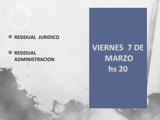  RESIDUAL JURIDICO
 RESIDUAL
ADMINISTRACION

21

 