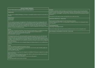 ANALYSESCHEMA
NAAM VIDEOGAME (Ontwikkelaar, datum van release, platform):                                                              RUIMTE:
                                                                                                                         Opvallende onderdelen, Beeld evenwichtig /(a-)symmetrisch van opbouw, ruimte-innemend( gesloten-
AFBEELDING:                                                                                                              massief) of ruimte-omvattend(open), Planwerking, Compositie, Lichtwerking (kleur en licht, clair-obscur,
                                                                                                                         licht en schaduw), ruimtesuggestie ( door groot-klein, atmosferisch perspectief, kleur perspectief, sferisch
Hier plaats ik de verschillende afbeeldingen van het game, voornamelijk screenshots waarnaar ik in mijn analyse zal      perspectief, ....)
verwijzen.
                                                                                                                         Hoe staan deze vormen tegenover elkaar in het beeld? Wat voor een effect levert dit op.
INHOUD(kort):
Verhaal/concept                                                                                                          BEWEGING PERSONAGE + OMGEVING:
Succes/ reviews
                                                                                                                         Hoe beweegt het hoofdpersonage zich voort? vlot, houterig, supersnel,...
Wat is het verhaal waar het game rond opgebouwd is ? Het verhaal van een game kan in sommige gevallen al voor            Wisselt de omgeving snel af? Zijn er veel afzonderlijke, bewegende elementen in de achtergrond/ interac-
een groot deel bepalen hoe het game visueel eruit zal zien. Bijvoorbeeld: Voor een omgeving die de natuur moet           tieve elementen?
representeren zullen de makers al sneller voor een organische stijl opteren dan wanneer ze een stad zoals New York
moeten uitbeelden. Het zal uit mijn analyses duidelijk worden of de makers hier effectief rekening mee houden.
                                                                                                                         HOOFDPERSONAGE:
Daarnaast haal ik kort het eventueel succes van het game aan, zo hebben sommige games zelfs een plekje veroverd in
                                                                                                                         Uitwerking? Verhoudingen? Emotie?
het boek van Guinness World Records Gamers.
                                                                                                                         Hoe ziet het hoofdpersonage eruit? anatomie, kleur, opvallende kenmerken, toont het een bepaalde emotie...
KLEUR:
Kleurcontrast ( warm/koud, licht/donker, primaire kleuren/secundaire kleuren, verzadigde/onverzadigde,
complementair/ supplementair, kleur-tegen- kleur, kwaliteitscontrast, kwantiteitscontrast…)                              BELANGRIJSKTE KENMERKEN OP EEN RIJ + CONCLUSIE:
Welke sfeer ontstaat er door het gehanteerde kleurgebruik?
kleurensymboliek/ connotaties?

Het kleurgebruik bepaalt in grote mate de look and feel van het game. Een game in zwart-wit, zoals Limbo draagt
een heel andere sfeer met zich mee dan bijvoorbeeld de polychrome Donkey Kong. Dit komt tevens door de ver-
schillende connotaties/ gevoel die kleuren met zich mee dragen, maar ook door bijvoorbeeld het gebruik van enkel
verzadigde - of onverzadigde kleuren, of een combinatie van beiden en nog veel meer... Het is zo dat ik vorig jaar een
paper heb geschreven over kleuren en de verschillende connotaties die ze oproepen, ik baseer mij dus op de gegevens
uit dit eerder onderzoek.
Daarnaast levert het aspect kleur ook een belangrijke bijdrage aan de dieptewerking door o.a. de verschillende kleur-
contrasten.

VORM:
Vormsoort (realistisch/ geïdealiseerd/ gestileerd/ abstract),
Vormcontrasten (rond-hoekig, symmetrisch-asymmetrisch, vorm-restvorm, plat-ruimtelijk, grillig-strak,
duidelijk-vaag, geometrisch-organisch….),
Lijnvoering (dik-dun, grillig,…),

In hoeverre benadert de vormgeving van het videogame de werkelijkheid? Dit kan gaan van figuratief tot non-figura-
tief en alles daar tussen.
Welke vormen zijn er gebruikt? Organische vormen zullen wellicht een ander gevoel op roepen dan geometrische (
zie voorbeeld natuur versus stad bij aspect ‘inhoud’).
Is er gebruik gemaakt van eventueel omtreklijnen, en zo ja, wat voor effect geeft dit.
Enzovoort.
Dit aspect gaat specifiek in op de vormen in het beeld .
 