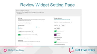 Review Widget Setting Page
 