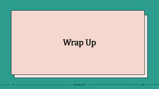Wrap Up
64 Presentation title 20XX
 