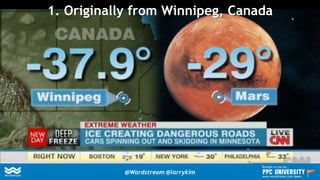 1. Originally from Winnipeg, Canada
@Wordstream @larrykim
Brought to you by:
www.wordstream.com/learn
 