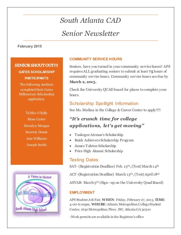 Senior Newsletter CAD (February)