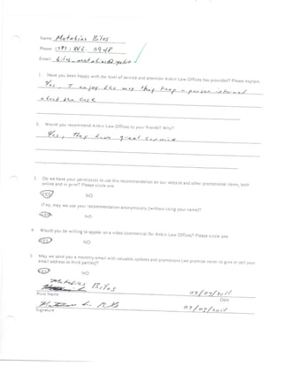 Client Feedback Surveys February, 2011