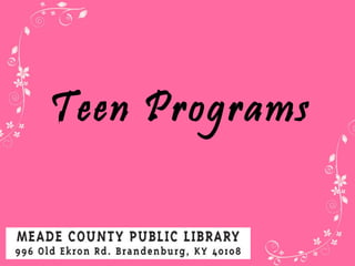Teen Programs 